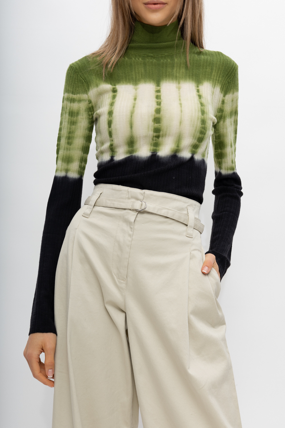 PROENZA SCHOULER DRESS WITH DENUDED SHOULDERS Tie dye turtleneck sweater Proenza Schouler White Label SchaferandweinerShops TW